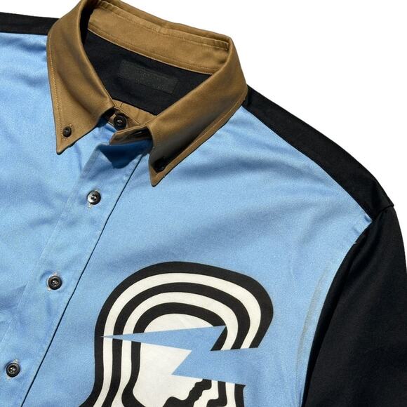 Prada 2019 lightning bolt brain colorblock shirt - Picture 2 of 10